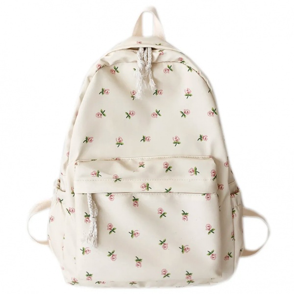 Korean Student School Backpack Floral White School Bags For Teenage Girls Cute Women