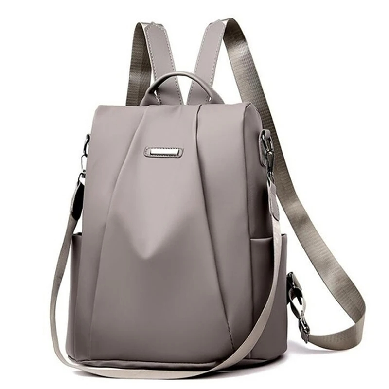 New Women's Multifunction Backpack Casual Nylon Solid Color School Bag For Girls Fashion Detachable Strap Travel Shoulder Bag