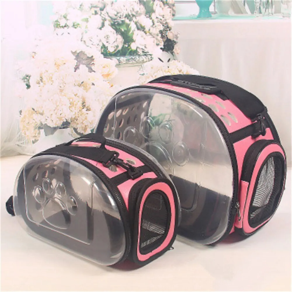 Cat Dog Carrier Portable Shoulder Bag Transportation Travel Breathable Pet Handbag Basket Backpack Tote Transparent Cage