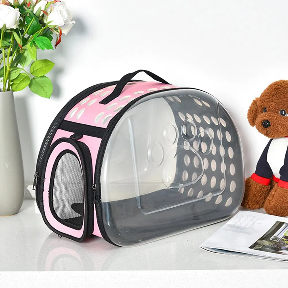 Cat Dog Carrier Portable Shoulder Bag Transportation Travel Breathable Pet Handbag Basket Backpack Tote Transparent Cage