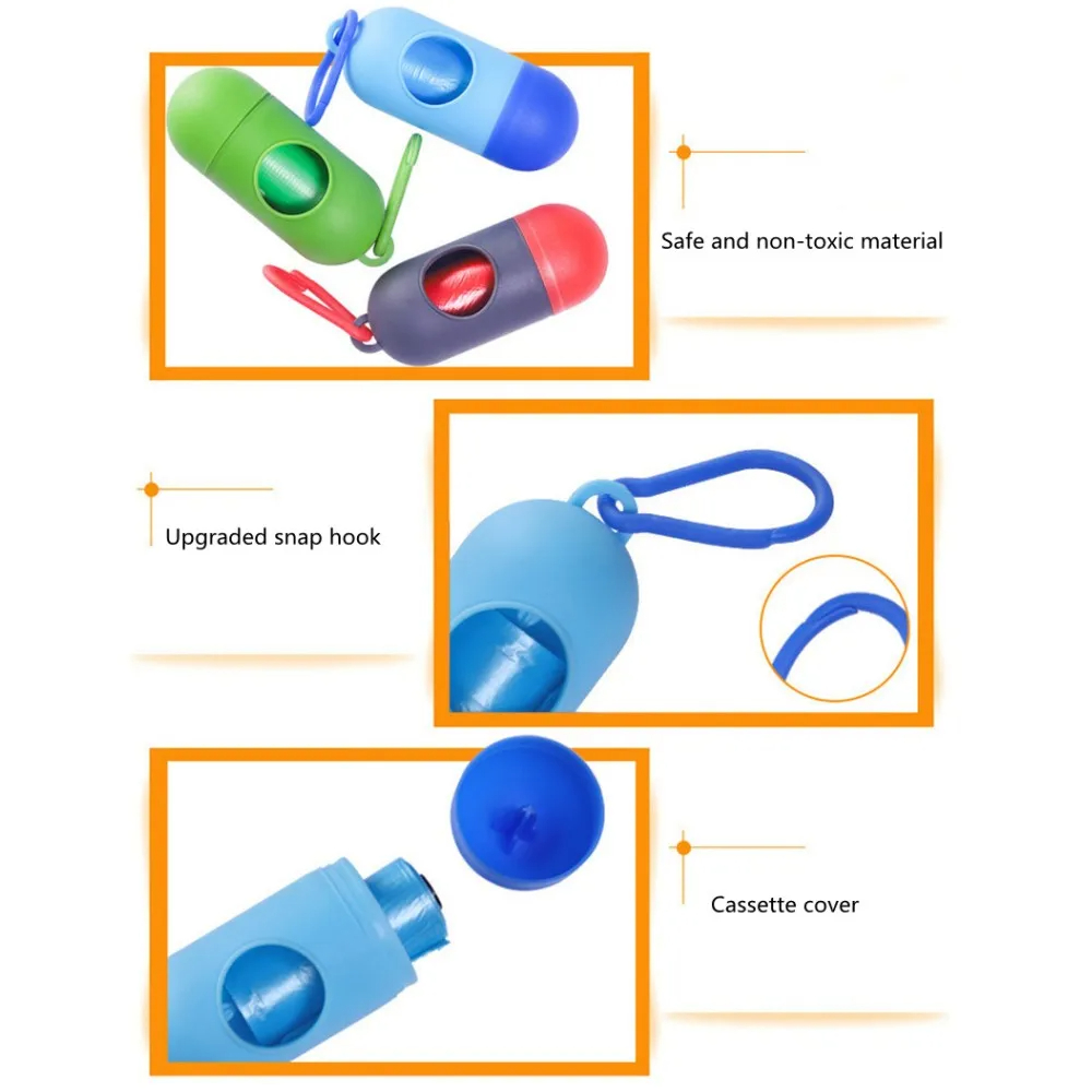 6/2/1pcs Pet Waste Bag Dispenser For Dog Waste Bag Holder Plastic Garbage Bag Dispenser Carrier Case Dog Pet Waste Poop Bags