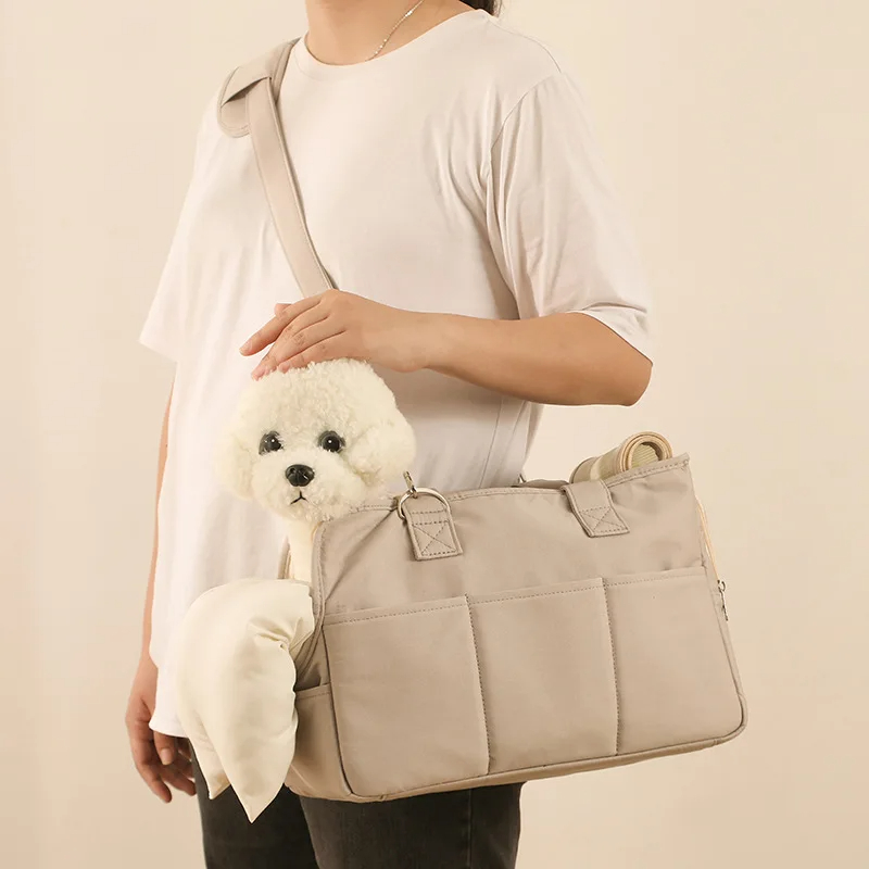 Outgoing Portable Cat Bag Fashion Dog Carriers Bags Korean Style Oblique Cross Pet One Shoulder Backpack Breathable Cat Nest