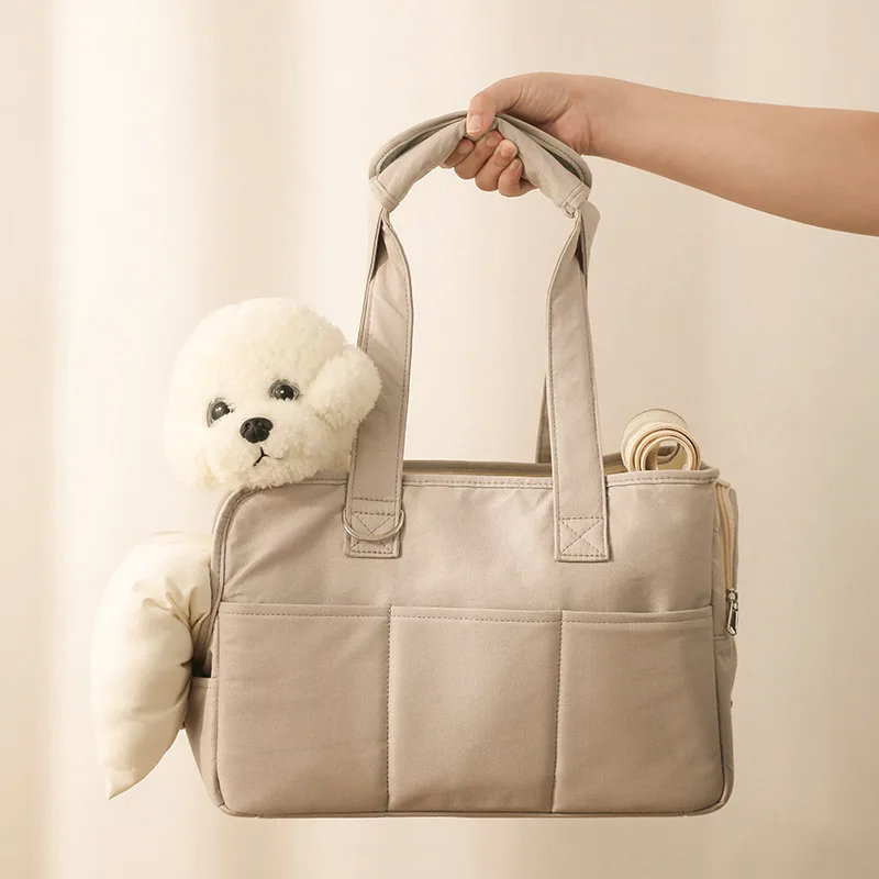 Outgoing Portable Cat Bag Fashion Dog Carriers Bags Korean Style Oblique Cross Pet One Shoulder Backpack Breathable Cat Nest