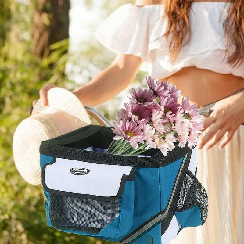 Pet Dog Bicycle Bag Dogs Baskets Bike Handlebar Front Basket Small Cat Dog Nest Puppy Cats Bed Carrier For Travel Shopping
