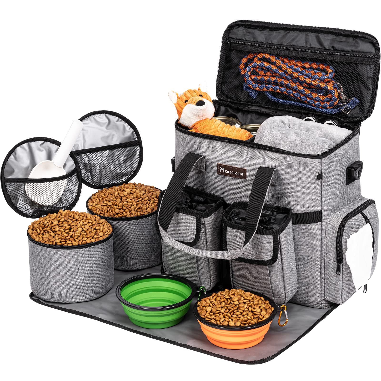 Dog Travel Bag, Weekend Pet Travel Set for Dog and Cat, Airline Approved Tote Organizer with Multi-Function Pockets 