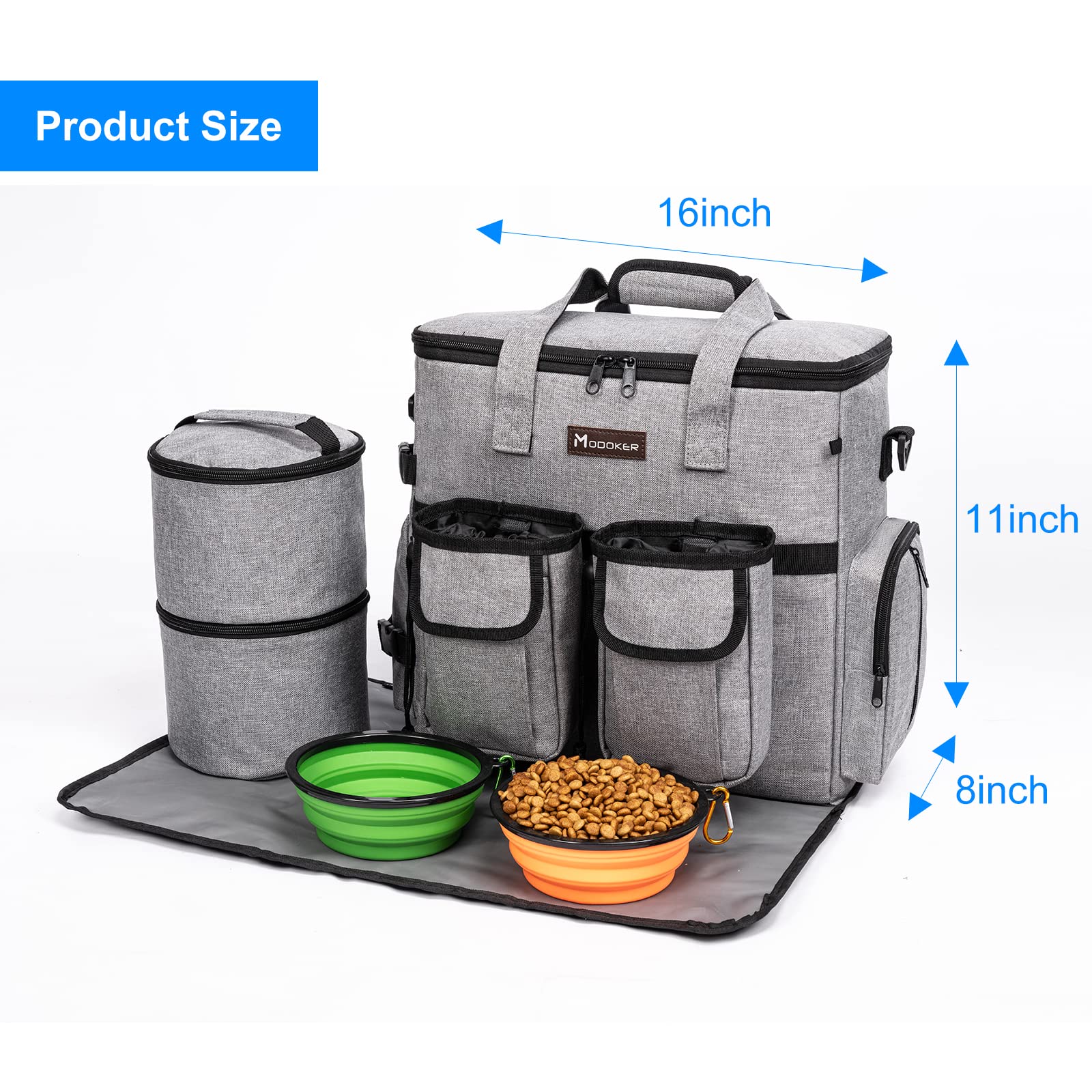 Dog Travel Bag, Weekend Pet Travel Set for Dog and Cat, Airline Approved Tote Organizer with Multi-Function Pockets 
