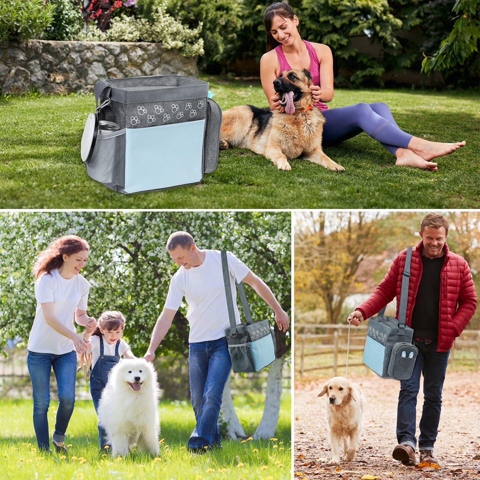 og Travel Bag, Airline Approved Dog Bags for Traveling, 2 Dog Food Travel Container and Collapsible Bowls, Weekend Dog Travel Bags for Supplies, Overnight Pet Travel Kit Accessories
