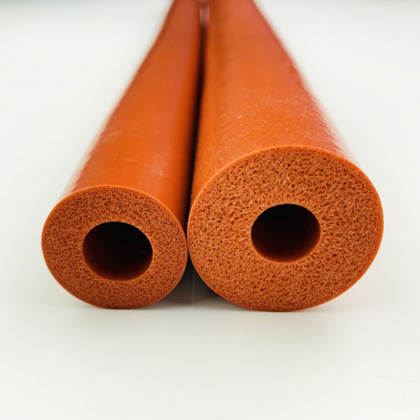 Low density silicone foam tube