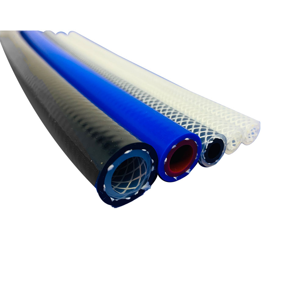 Braided silicone tube for car