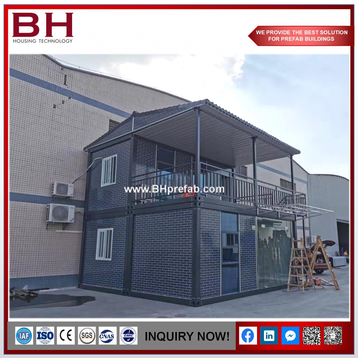 20ft Modular Container House With Glass Wall For Office
