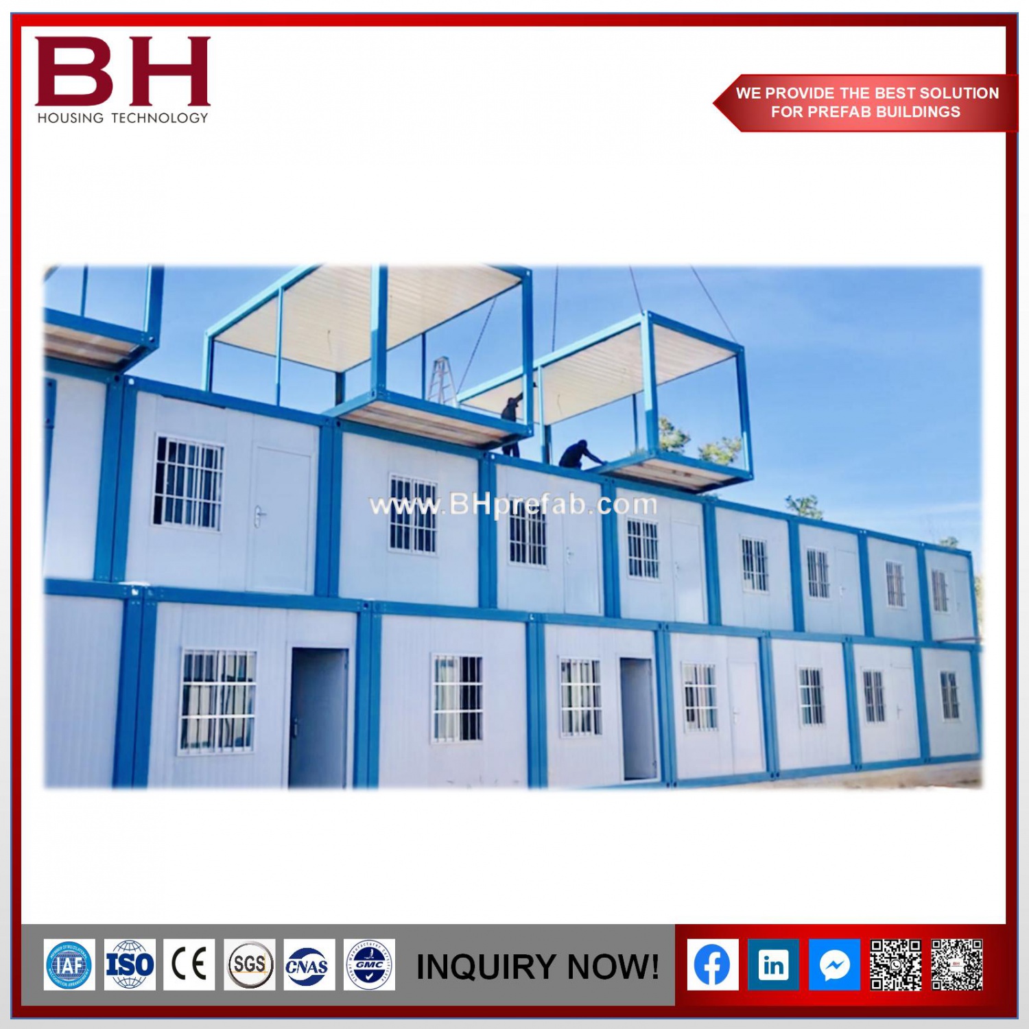 Easy Assembled Prefab Detachable Container House for Labor Camp Worker Dormitory