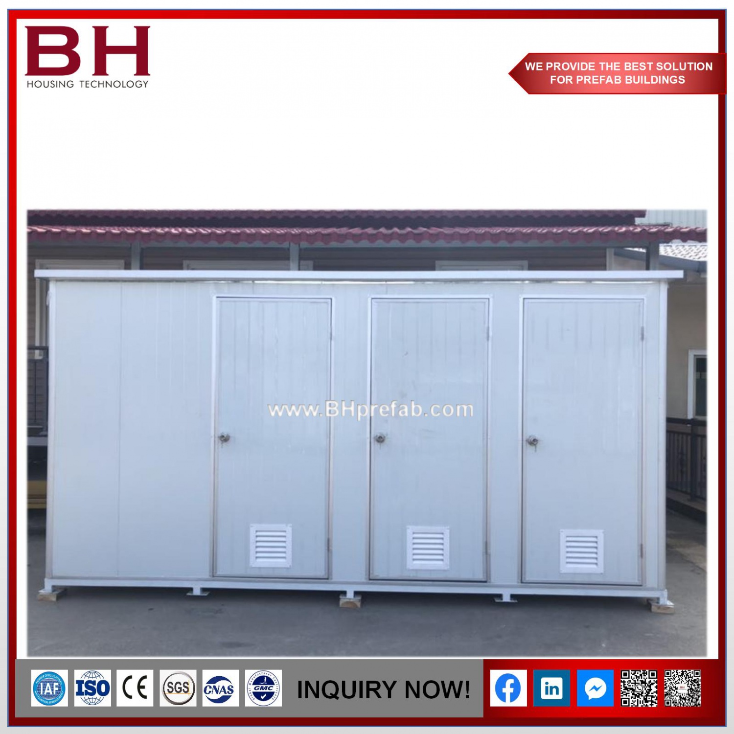 New Designed Light Steel Frame Public Portable Mobile Toilet For Outdoors