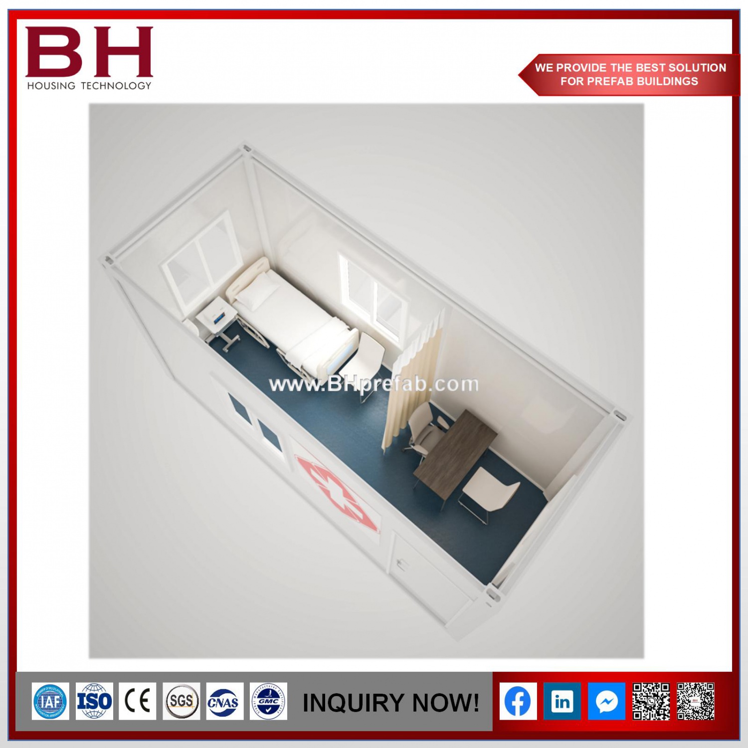 High Quality Portable 20ft Cabin Military Container Hospital In Prefab House