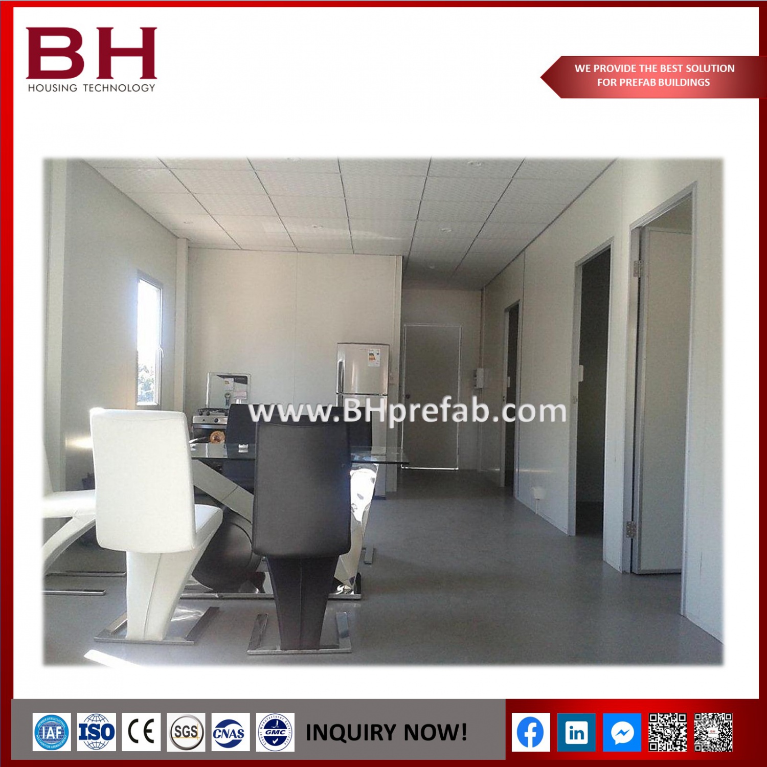 Prefab Galvanized Light Steel Square Tube Structure House Office Building