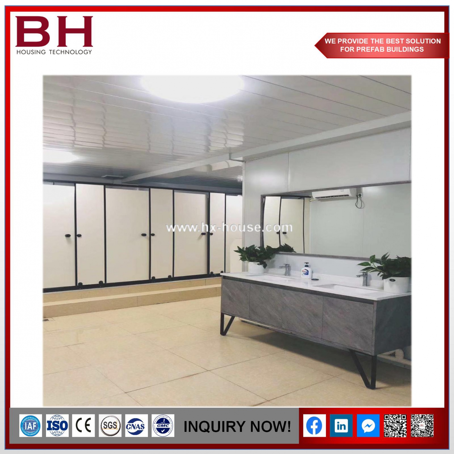 Full Equipped Prefab Container Toilet With Shower Room