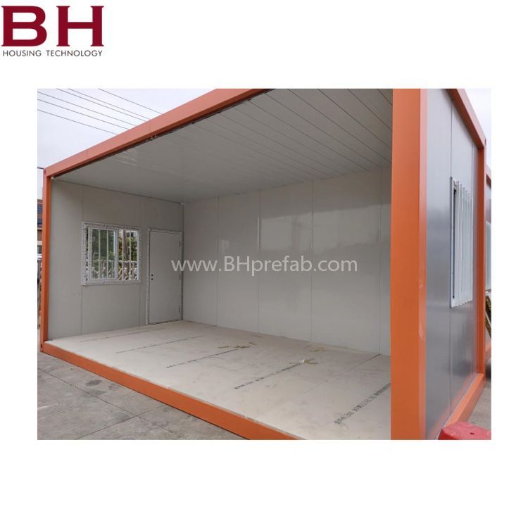 Modular house wooden color container house glass curtain design 