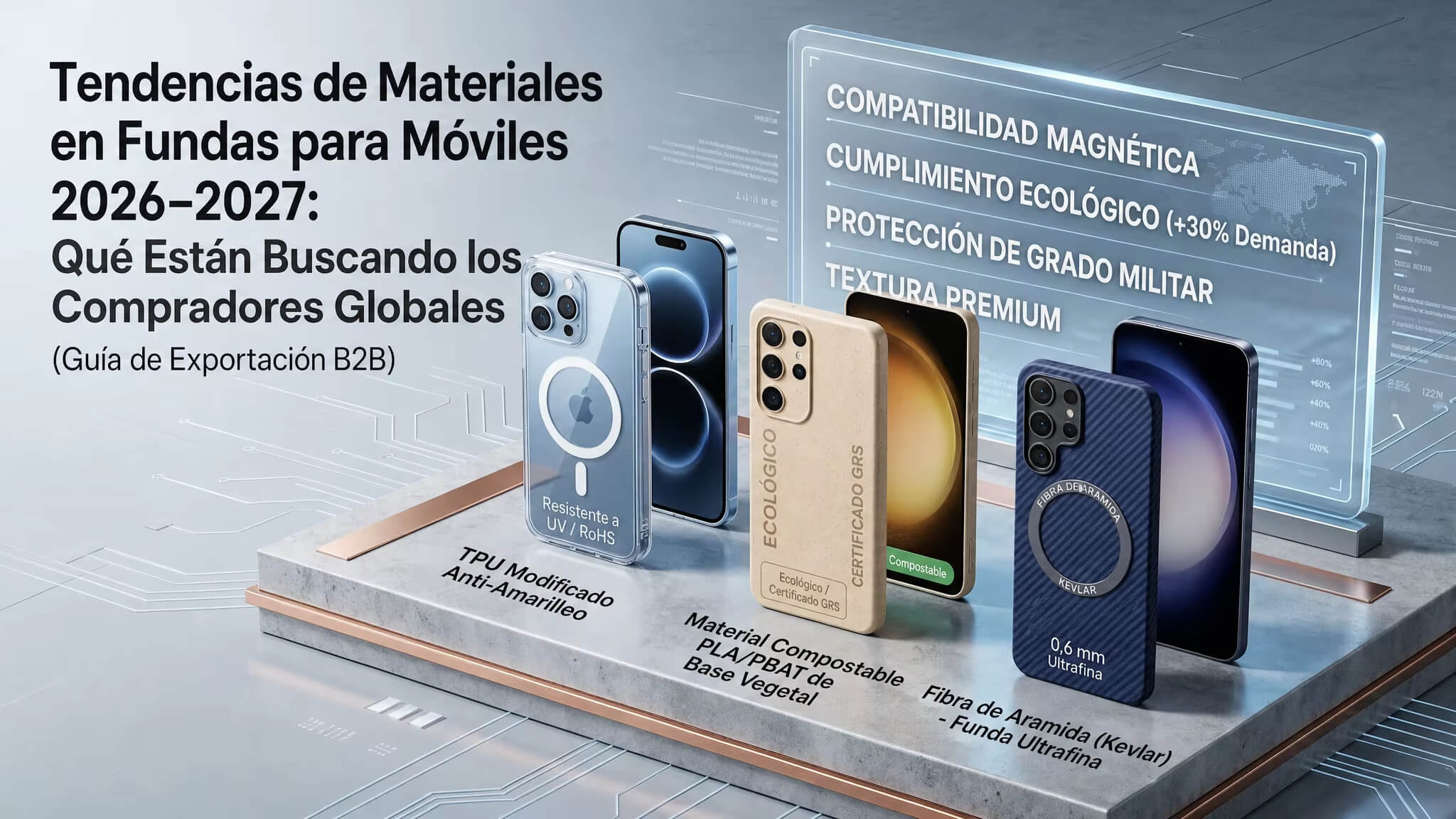Tendencias de materiales para fundas 2026–2027: qué compran los compradores internacionales (guía B2B de exportación)