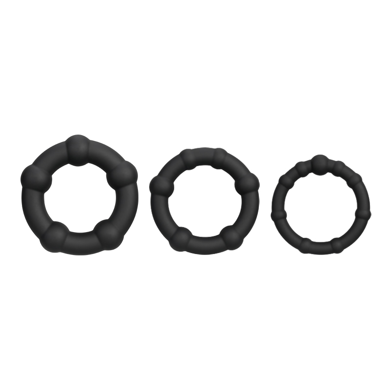 AF04-Beaded silicone cock ring set