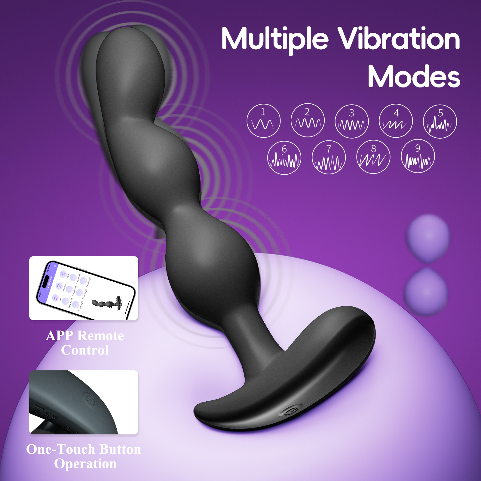AG02  Wireless Remote Control Anal Beads Plug