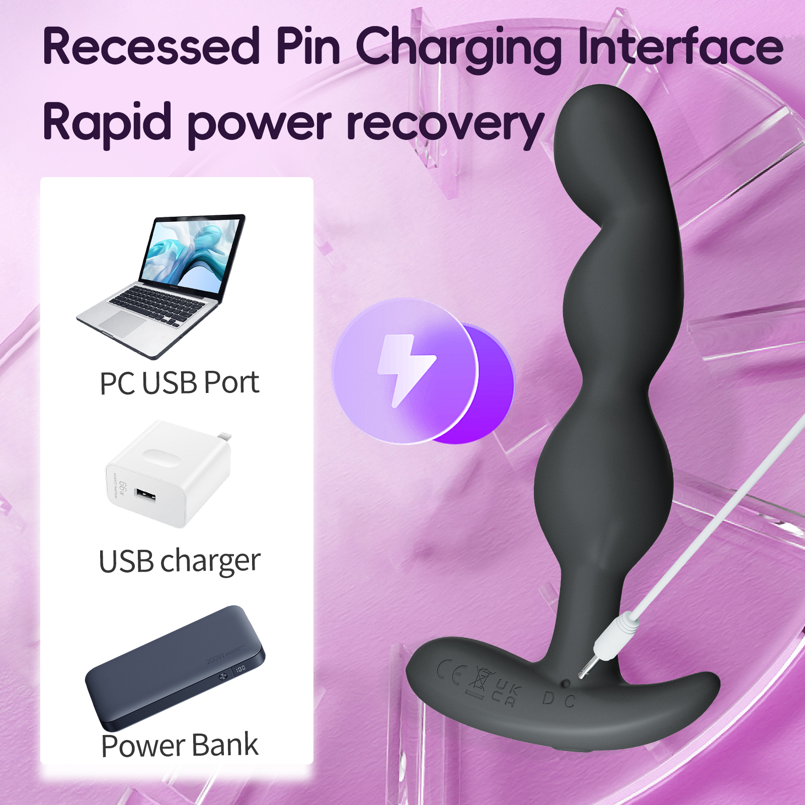 AG02  Wireless Remote Control Anal Beads Plug