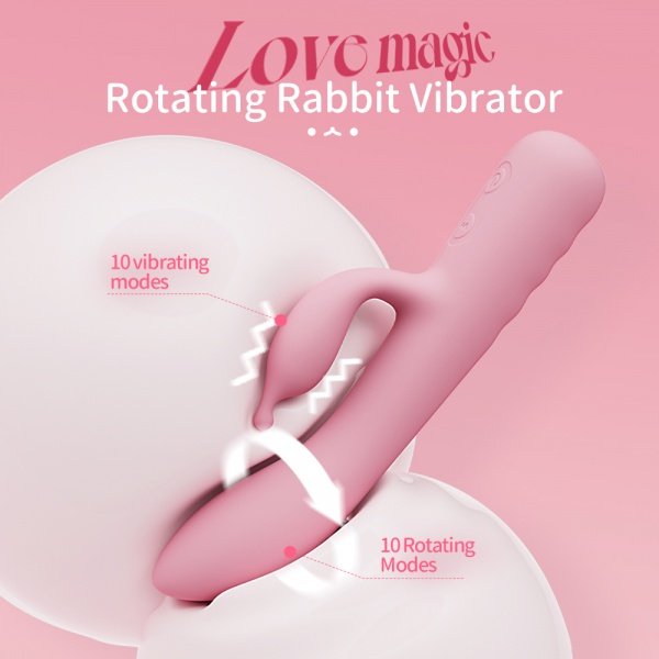 AA42A Silicone Rotating Rabbit Vibrator