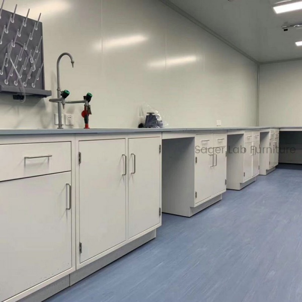 Steel Laboratory Workbench, Lab Side Bench, Chemical Resistant Wall Table