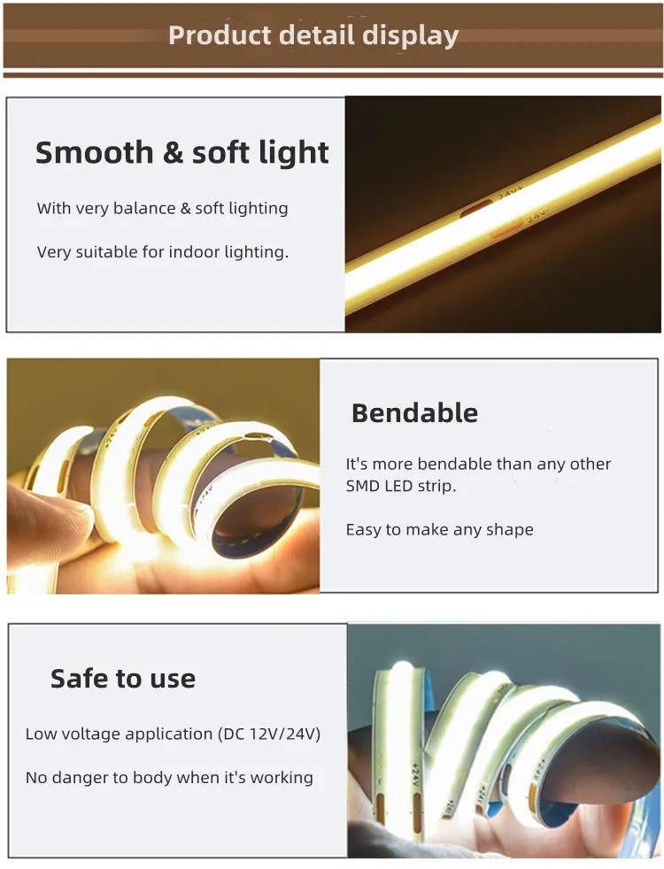 CCT Dim to warm white Color COB LED strip