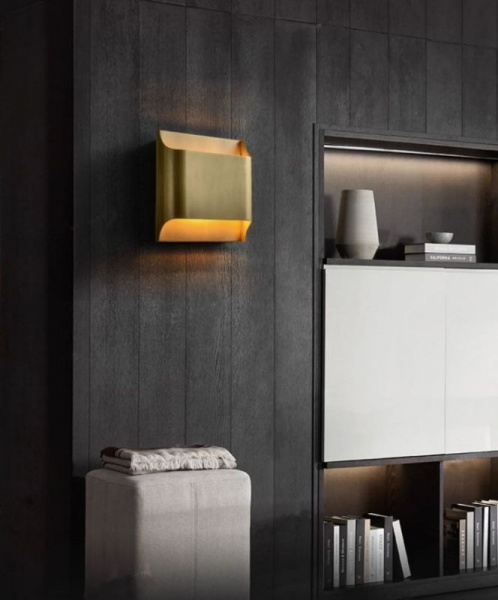 Copper gold plating copper modern light luxury full copper porch wall lamp