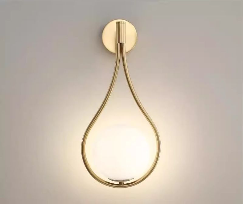 Opal glass, iron simple post-modern corridor corridor background wall hotel wall light