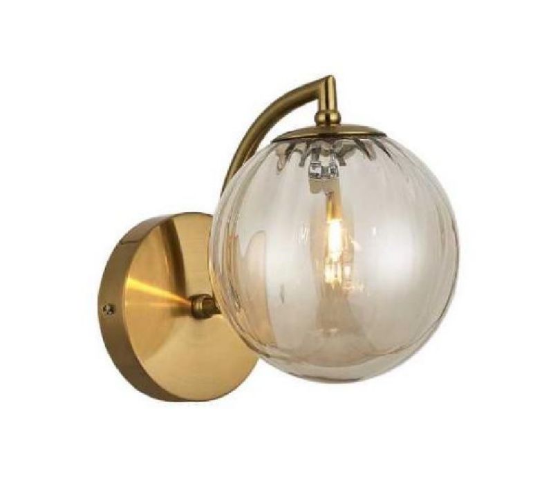 Amber glass high-end simple light luxury round ball wall lamp