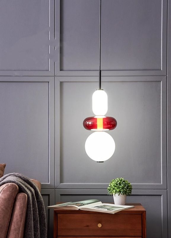 Mix colors with stained glass Nordic creative chandelier