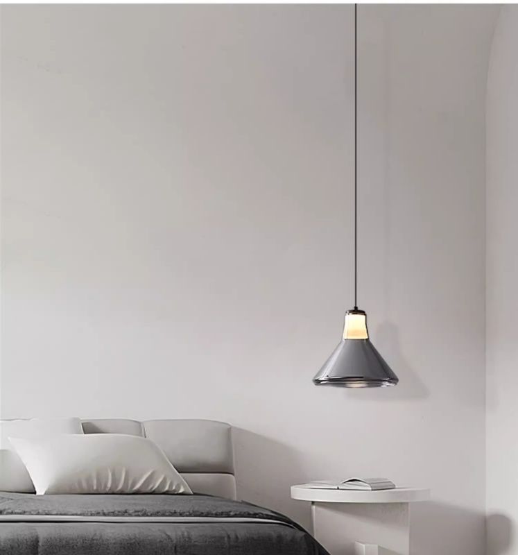 Gray special shape all copper glass Italian minimalist restaurant chandelier
