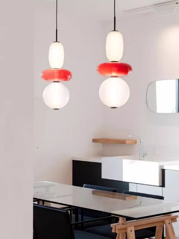 Mix colors with stained glass Nordic creative chandelier