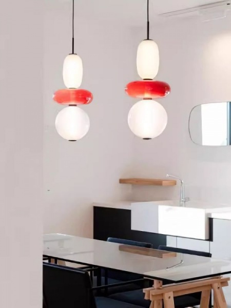 Mix colors with stained glass Nordic creative chandelier