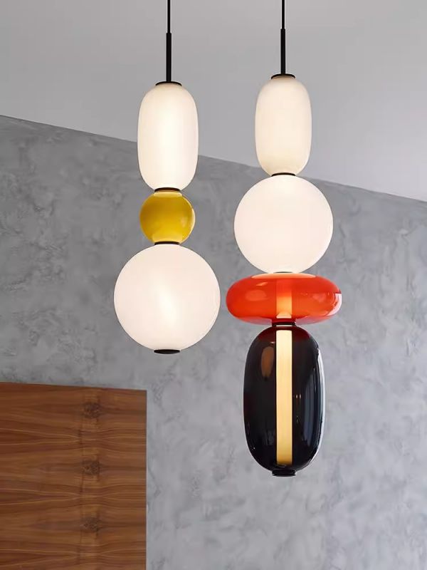 Mix colors with stained glass Nordic creative chandelier