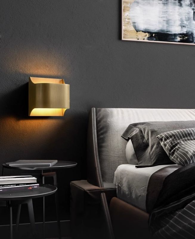 Copper gold plating copper modern light luxury full copper porch wall lamp