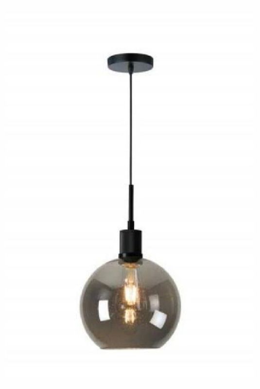 Simple Nordic chandelier in black glass