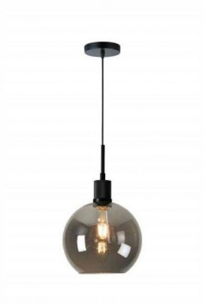 Simple Nordic chandelier in black glass