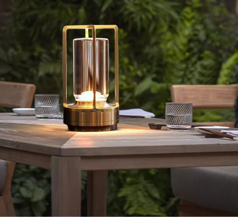 Black, gold, silver acrylic decorative ambient lamp