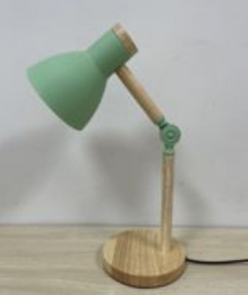 Mint green iron wood synthetic Nordic modern bedroom solid wood bedside lamp