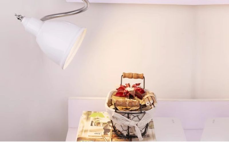 Pure white iron eye protection simple desk clamp lamp