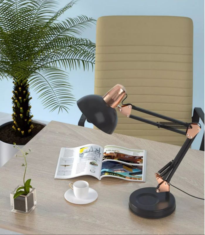 Rose gold, black paint, metal college students dormitory study special bedside lamp