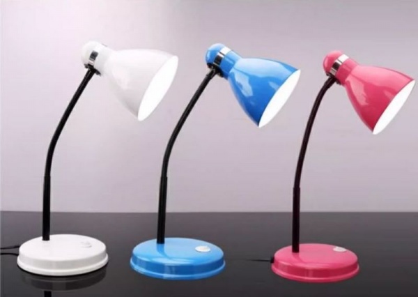 White, blue, pink metal small desk lamp college students simple modern home eyesight