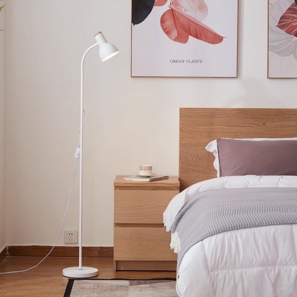 White iron simple modern bedroom bedside lamp