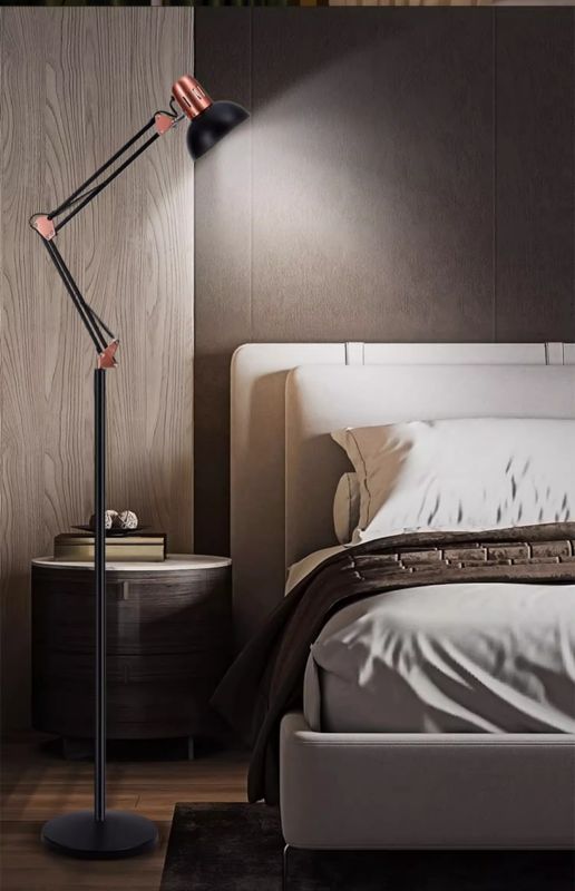 Black + rose gold electroplated iron eye protection American floor lighting