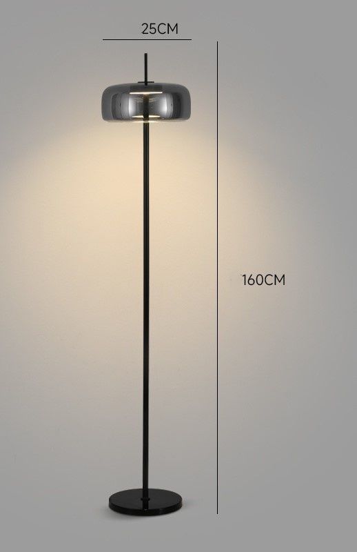 Smoke grey Smoke grey Premium grey Italian Minimalist Hotel bedside glass lamp