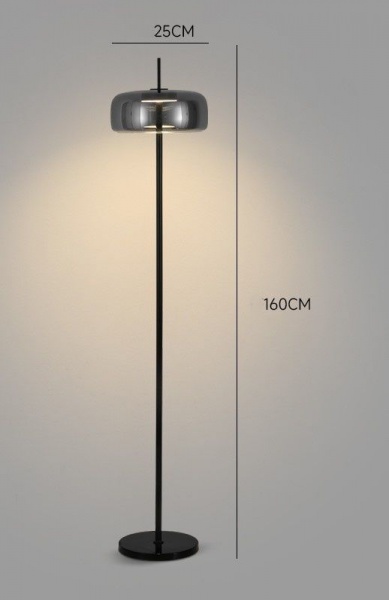 Smoke grey Smoke grey Premium grey Italian Minimalist Hotel bedside glass lamp