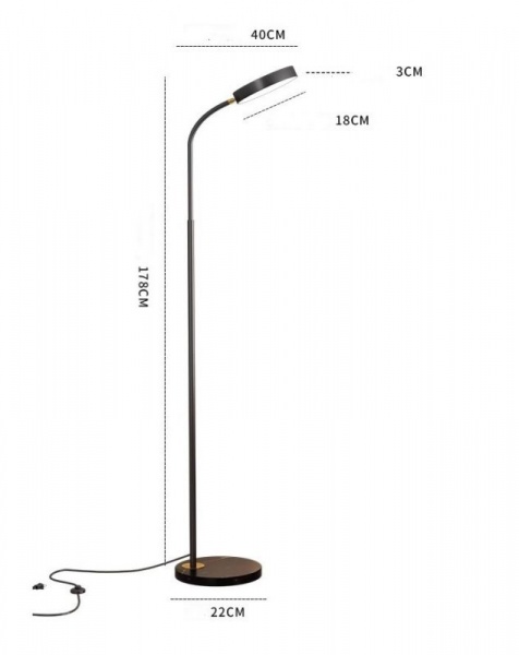 Gold, black iron Nordic piano special eye protection vertical lamp