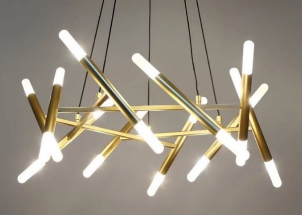 Gold glass iron art simple light luxury home dining room lighting