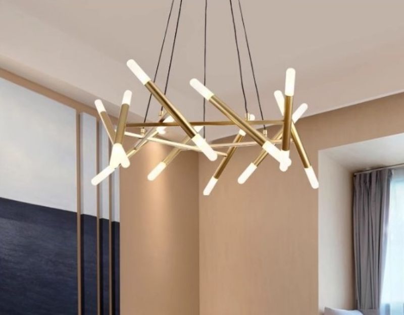 Gold glass iron art simple light luxury home dining room lighting